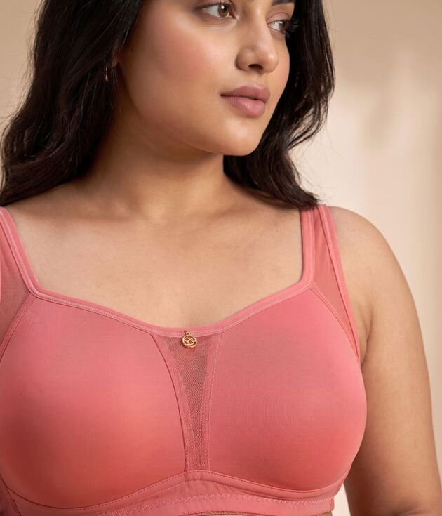 Casual Hi-Support Plus Size Full Coverage Minimiser Bra - Mauveglow