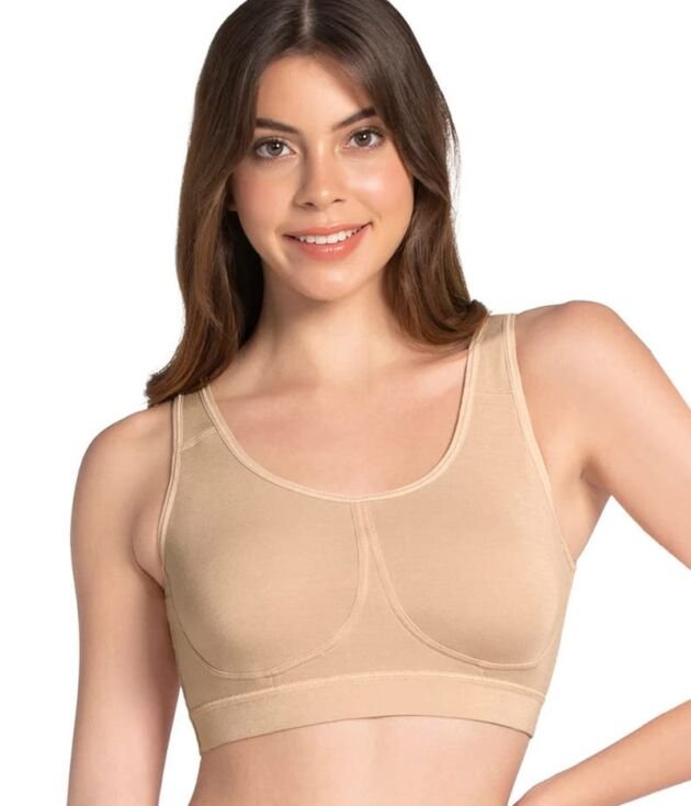 Casual Plus Size Sleep Full Coverage Everyday Bralette Cami Bra - Hazelnut